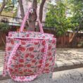 floral printed tote bags